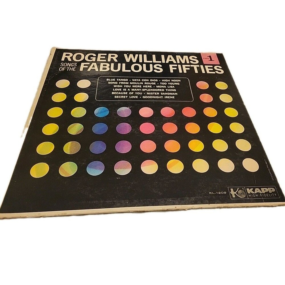 Roger Williams Songs of the Fabulous Fifties part 1 Vinyl Record Album 1960 Kapp